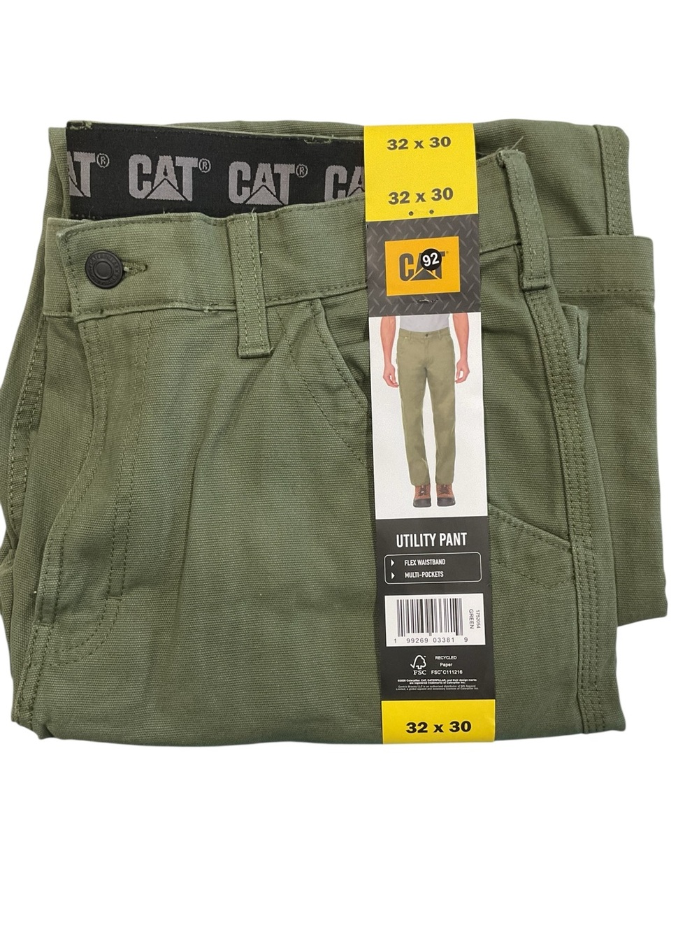 Caterpillar Olive Green Straight Utility Jeans 32 x 30